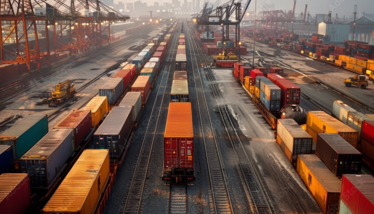 Logistics area illustrating shipment and distribution
